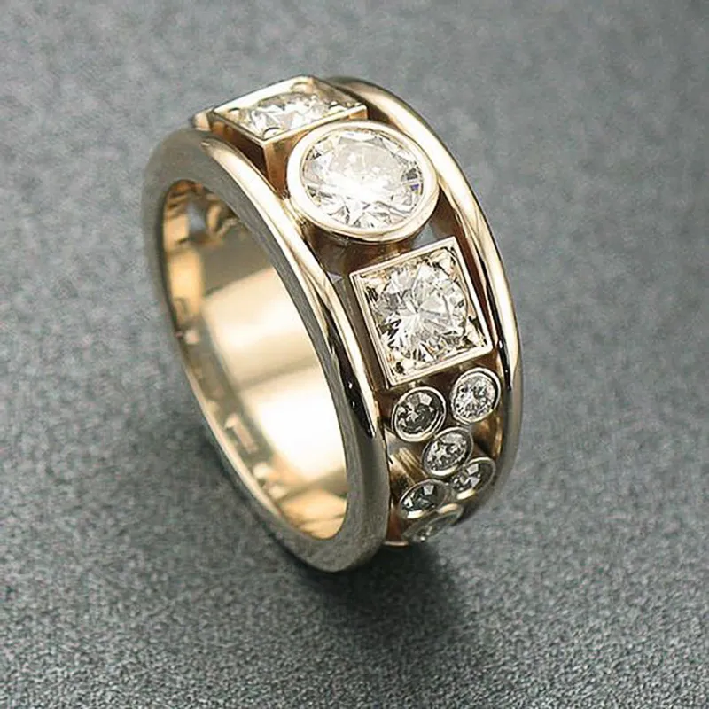 Vintage ring i gull med zirkonia